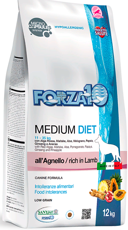 FORZA10 Diet Adult Medium Lamb (Agnello) 24/12 гипоаллергенный взрослые ...
