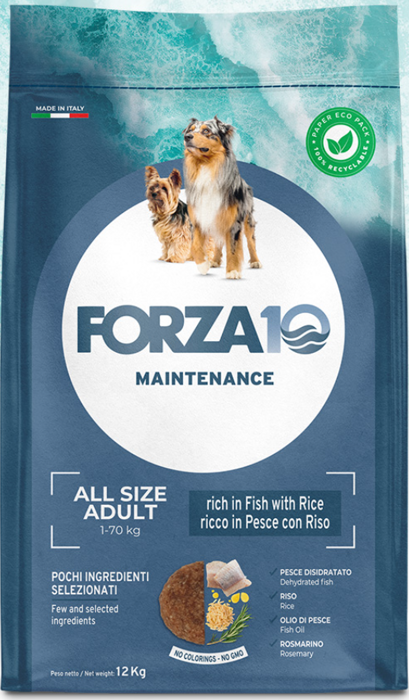 FORZA10 Maintenance Adult ALL SIZE FISH / RICE (Pesce / Riso) сухой корм для взрослых собак Средних и Крупных пород РЫБА / РИС (12 кг)