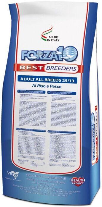 FORZA10 Best Breeders Adult All breeds Fish/Rice (Pesce/Riso) 25/13 профессиональный сухой для взрослых собак всех пород РЫБА / РИС (20 кг)