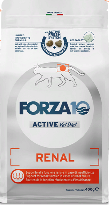 FORZA10 Active VETdiet Cat RENAL вет.диета для взрослых кошек при хронической почечной недостаточности РЕНАЛ (454 гр)