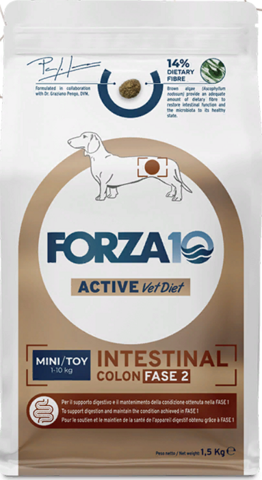 FORZA10 Active VETdiet MINI / TOY Dog INTESTINAL COLON Fase-2 FISH вет.диета для собак Мелких пород для профилактики колитов, экзокр.недостат. поджелуд.железы РЫБА / Стадия-2 ИНТЕСТИНАЛ КОЛОН (1,5 кг)