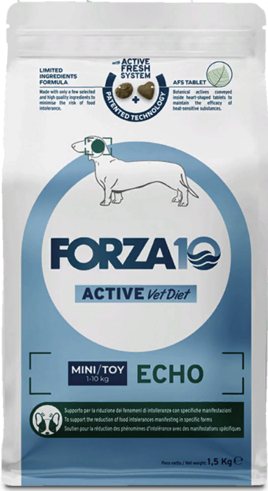 FORZA10 Active VETdiet MINI / TOY Dog ECHO вет.диета для собак Мелких пород при аллергии и непереносимости органов слуха Мини ЭХО (1,5 кг)