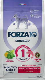 FORZA10 MonoDIET Sensitive Digestion Adult MINI / TOY Dog Fish (Pesce) GRAIN FREE беззерновой монобелковый корм для взрослых собак Мелких пород с чувствительным пищеварением  РЫБА (1,5 кг)