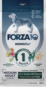 FORZA10 MonoDIET Adult MEDIUM Dog Venison / Potato (Cervo / Patate) гипоаллергенный монопротеиновый корм для взрослых собак Средних пород ОЛЕНИНА / КАРТОФЕЛЬ (1,5 кг)