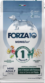 FORZA10 MonoDIET Adult MINI Dog Venison / Potato (Cervo / Patate) гипоаллергенный монопротеиновый корм для взрослых собак Мелких пород ОЛЕНИНА / КАРТОФЕЛЬ (1,5 кг)