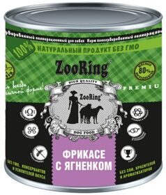 ZOORING Dog (Премиум) консервы для собак Паштет ЯГНЕНОК (Банка) 850гр х 1шт