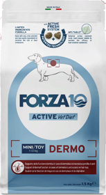 FORZA10 Active VETdiet MINI / TOY Dog DERMO вет.диета для собак Мелких пород для поддержания функции кожи при дерматозах и выпадении шерсти Мини ДЕРМО (1,5 кг)